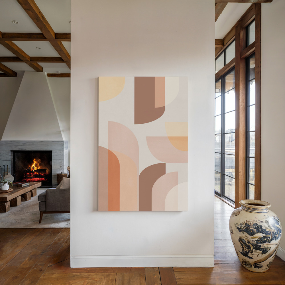 Stampe su tela - Retro Geometric accanto al camino