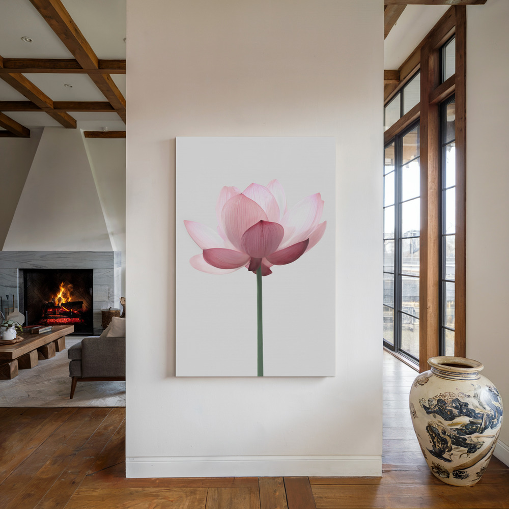 Canvas print - Lotus Flower by the fireplace