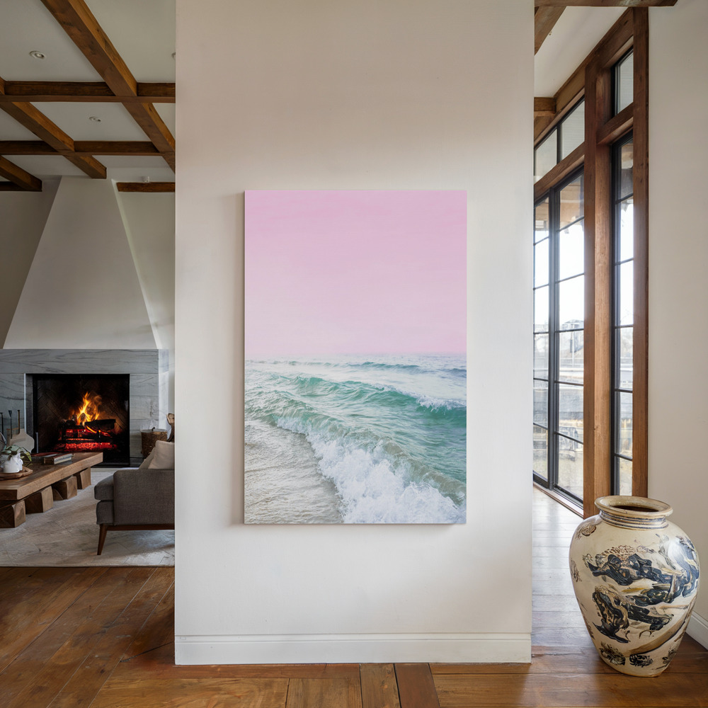 Lienzo - Pink Sky Beach junto a la chimenea