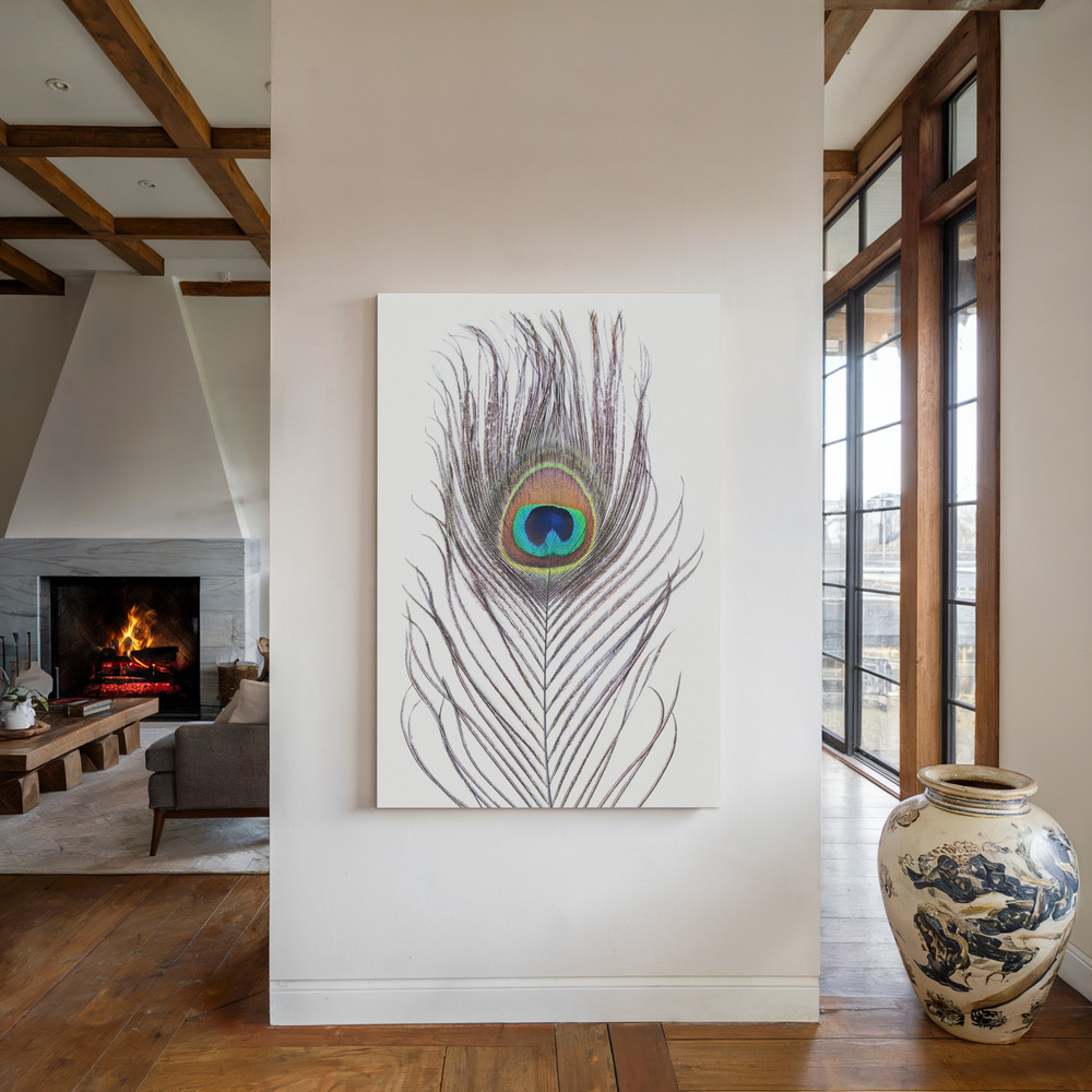 Toile - Peacock Feather au coin du feu