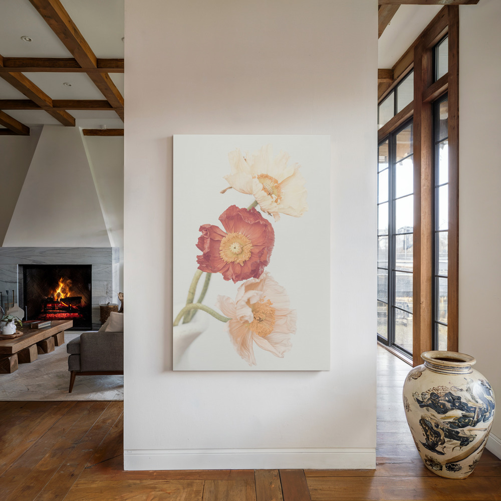 Canvas print - Poppies by the fireplace