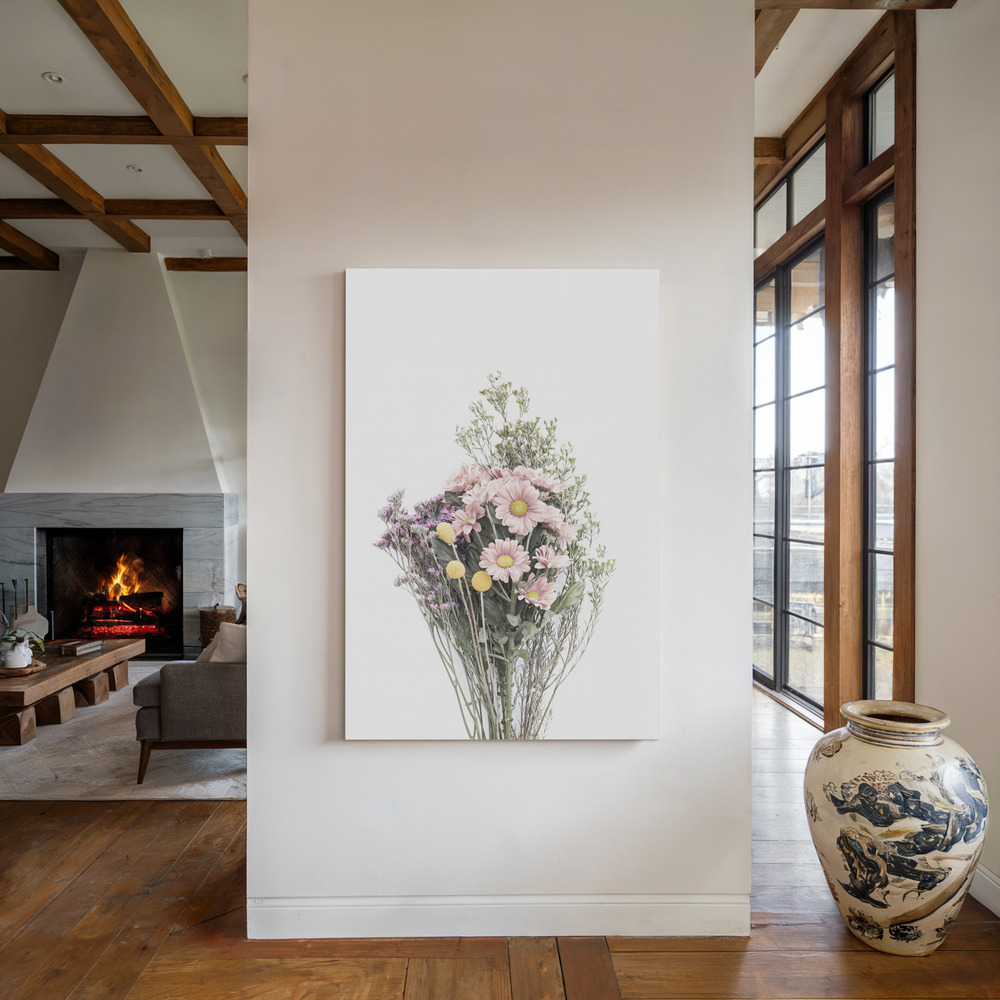 Canvas schilderi - Wildflowers bij de open haard