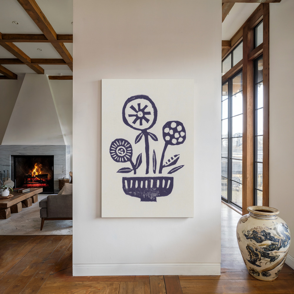 Lienzo - Native Flowers junto a la chimenea