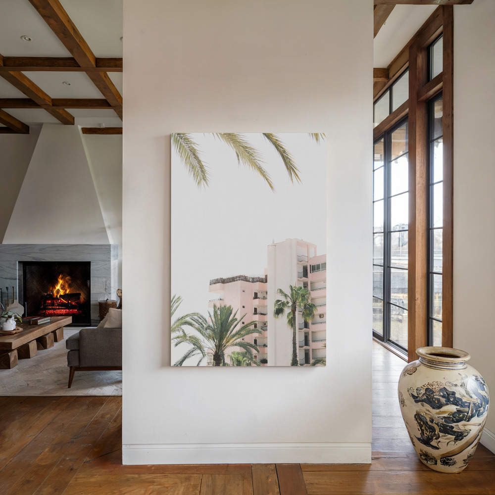 Canvas print - Pink Hotel by the fireplace