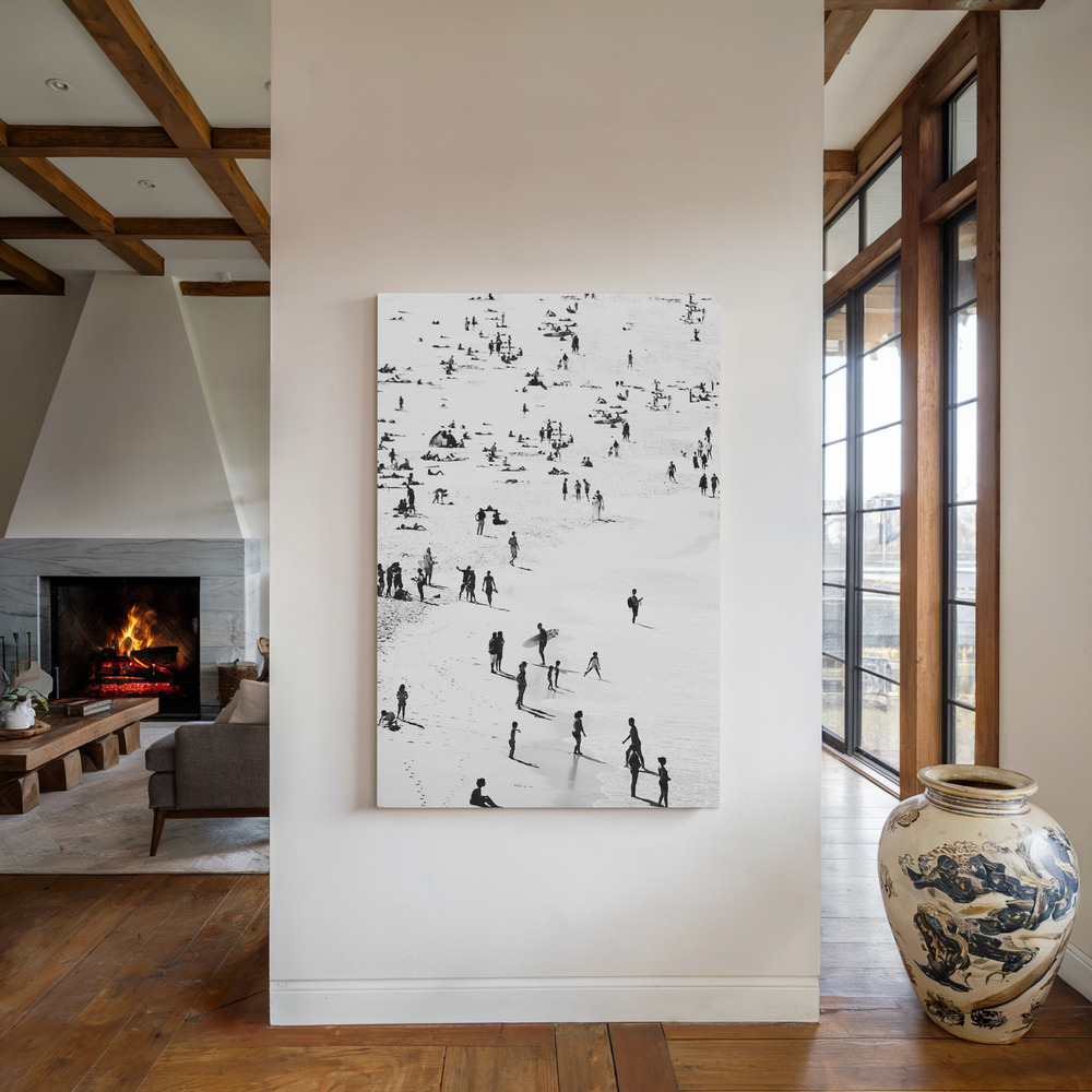 Toile - Beach Silhouettes au coin du feu