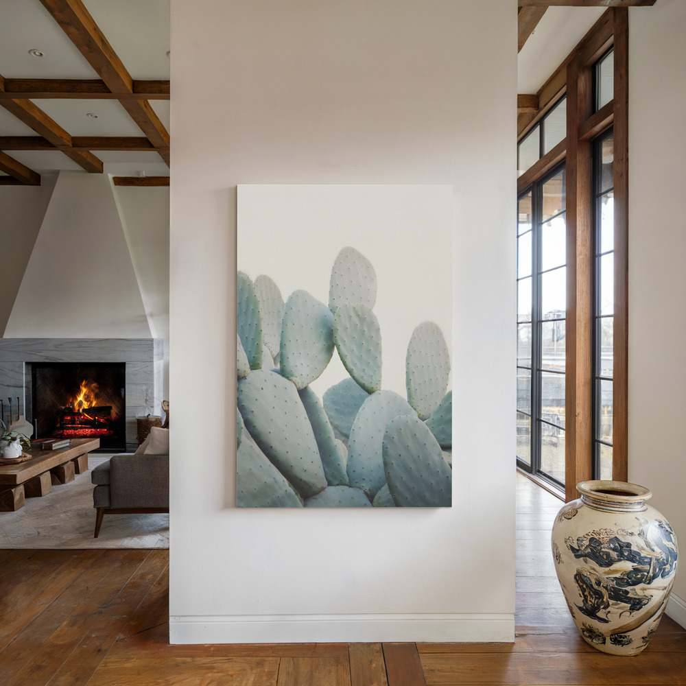 Toile - Pastel Cacti au coin du feu