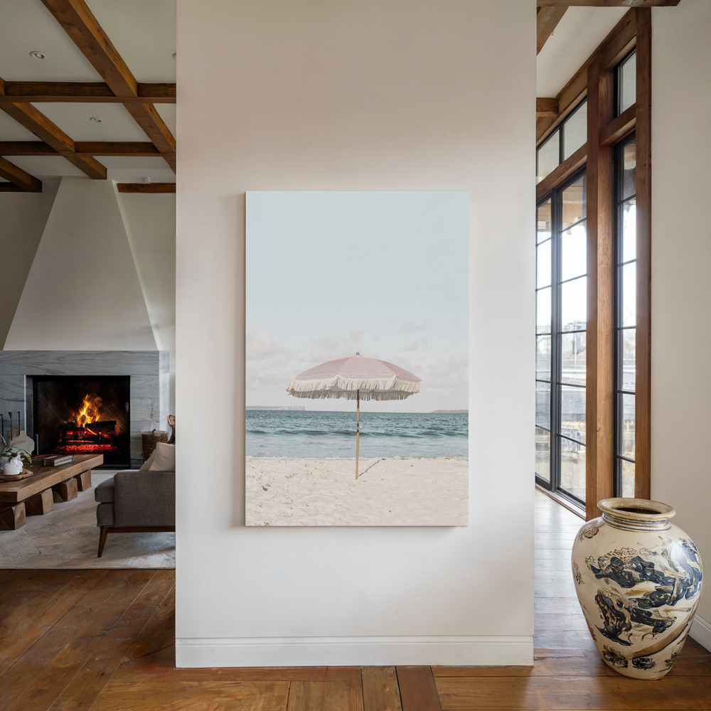 Toile - Pink Umbrella au coin du feu