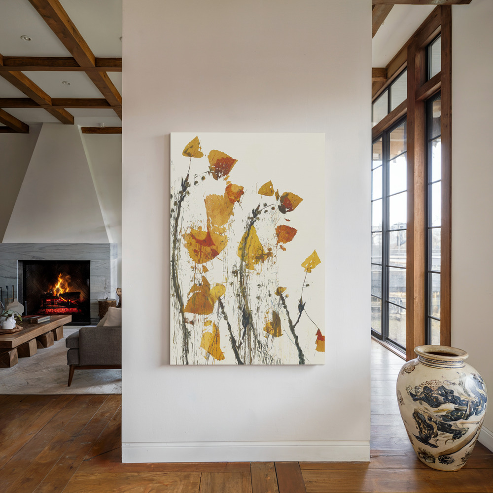 Canvas schilderi - Leaves still life bij de open haard