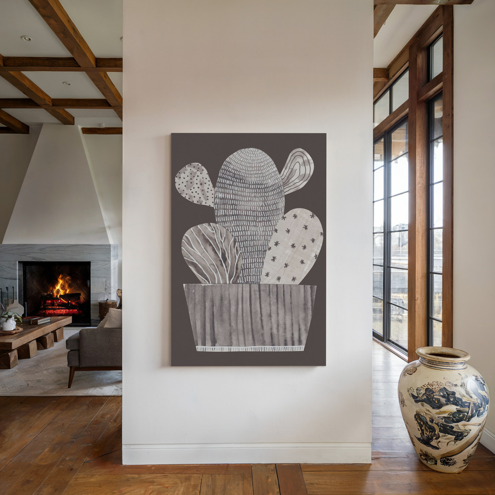 Lienzo - Little cactus junto a la chimenea