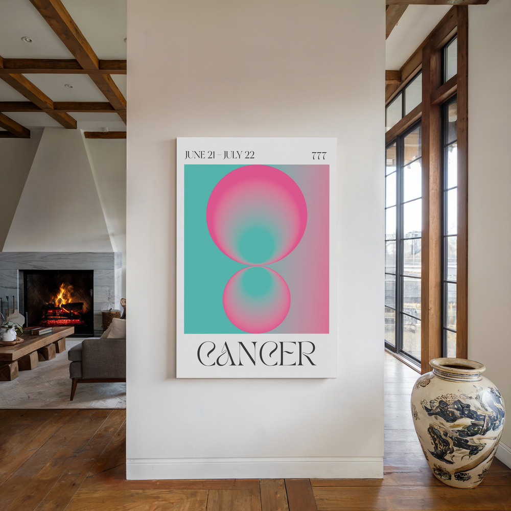 Canvas print - Cancer by the fireplace
