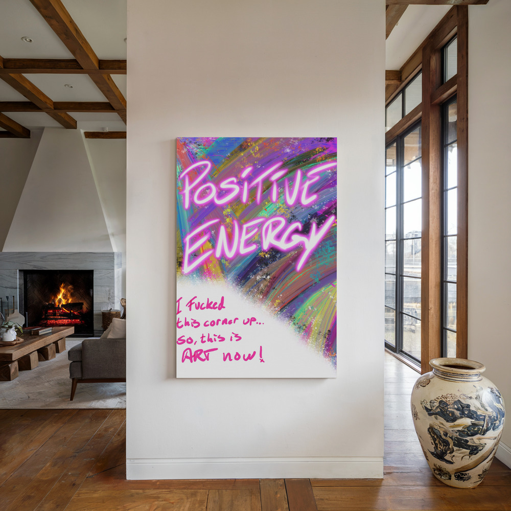 Leinwandbild - Positive Energy am Kamin
