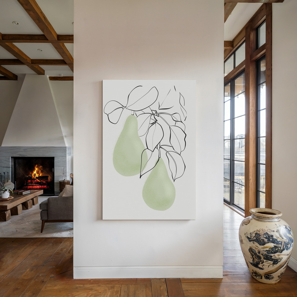 Canvas print - Wen pears by the fireplace