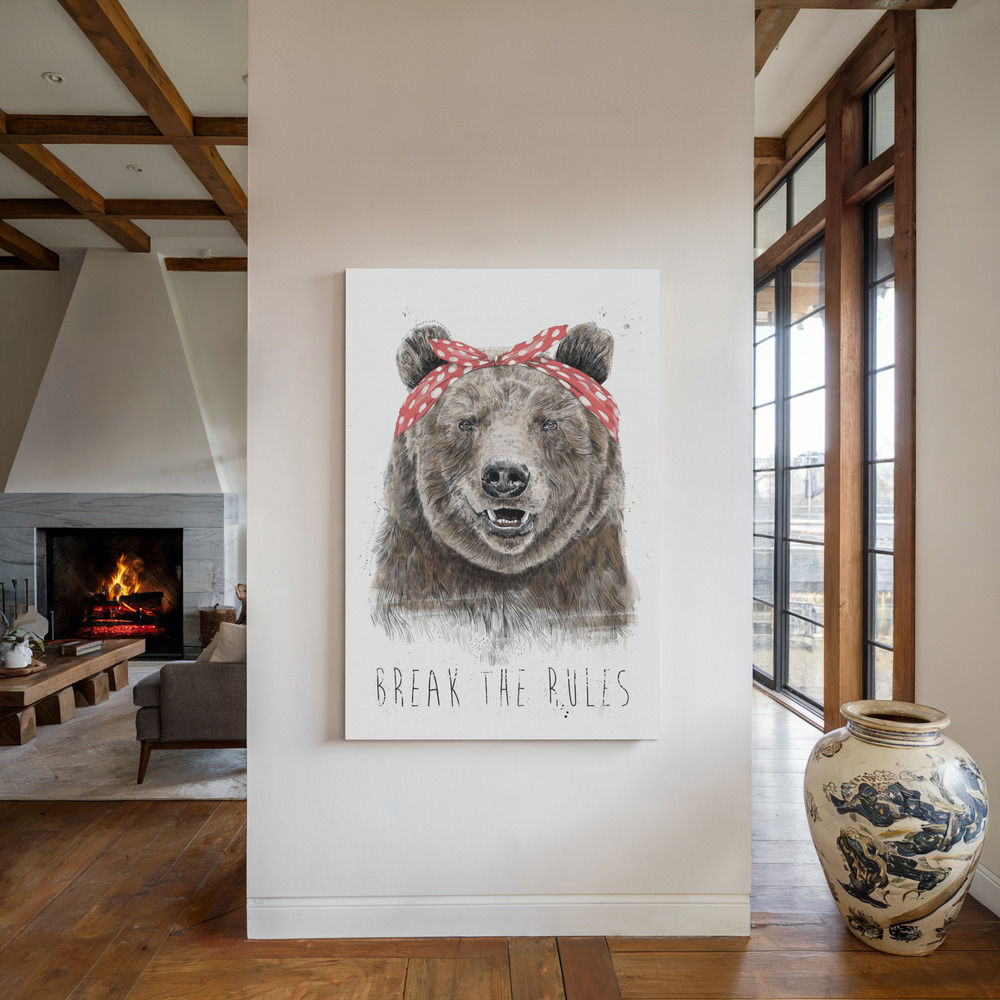 Canvas print - Break the rules by the fireplace