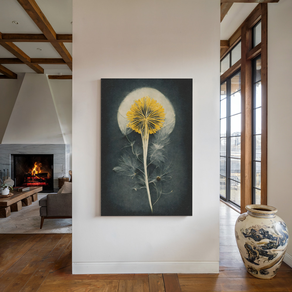 Canvas print - Dandelion by the fireplace