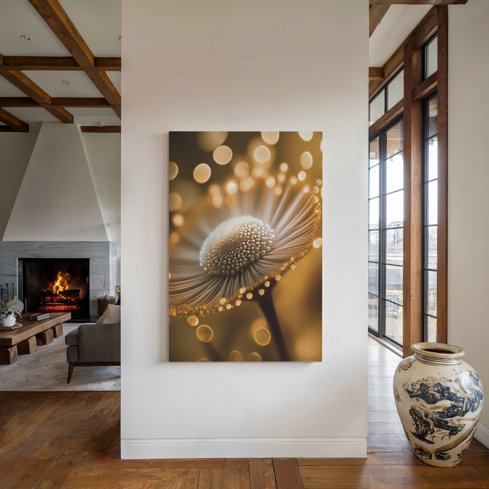 Canvas print - Golden Hour by the fireplace