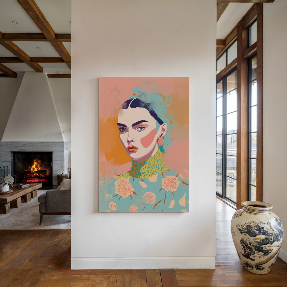 Canvas print - Fashion Moments by the fireplace