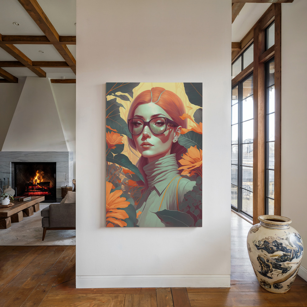 Canvas schilderi - Beauty In The Jungle bij de open haard