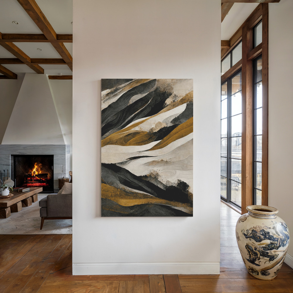 Canvas print - Rough Mountains by the fireplace