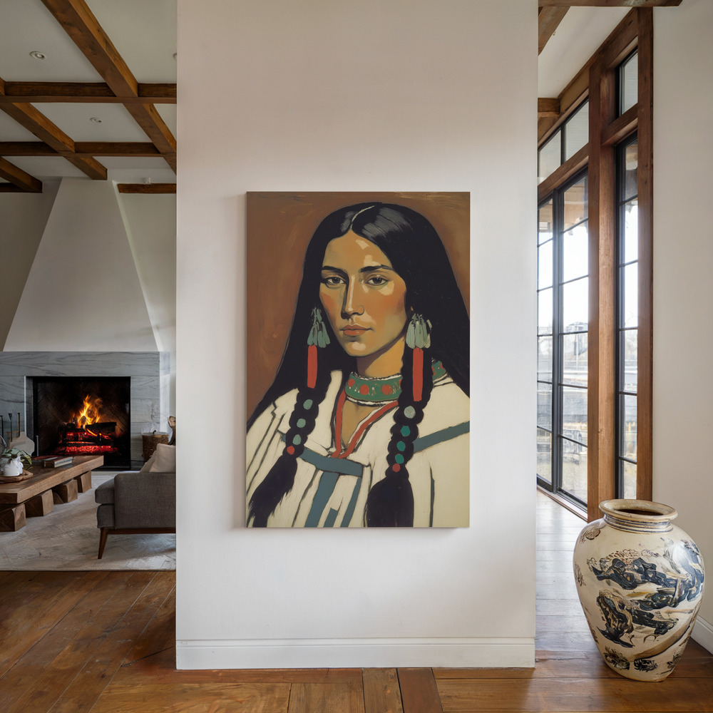 Canvas print - The Daughter Of Ashok by the fireplace