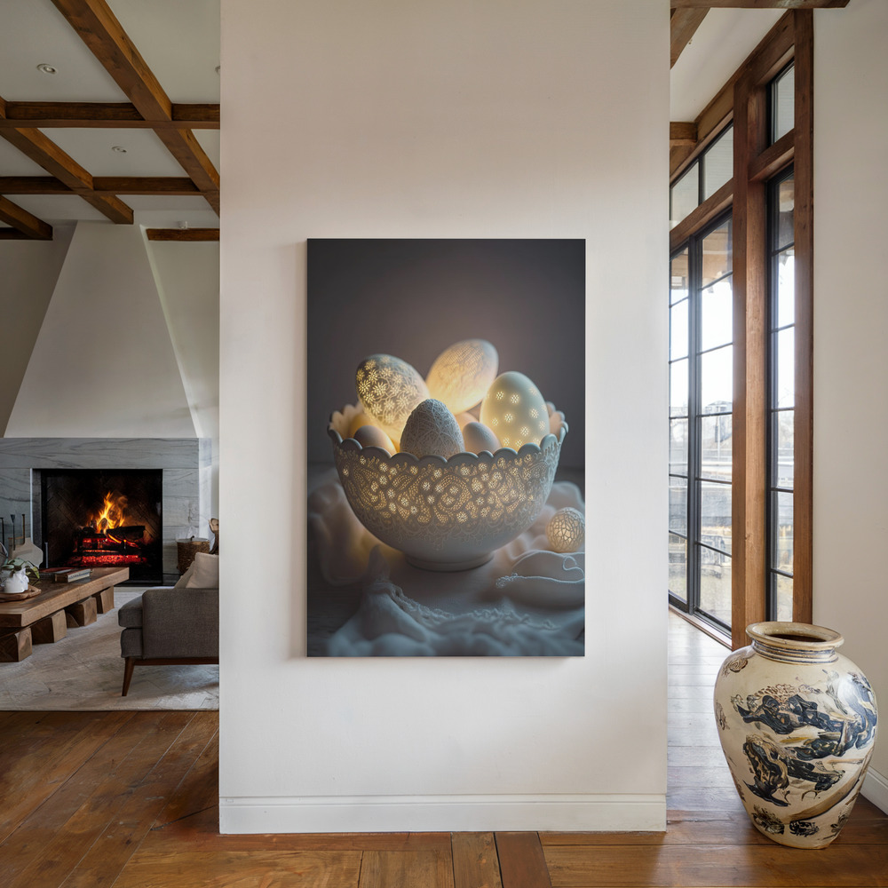 Toile - Glowing Eggs au coin du feu