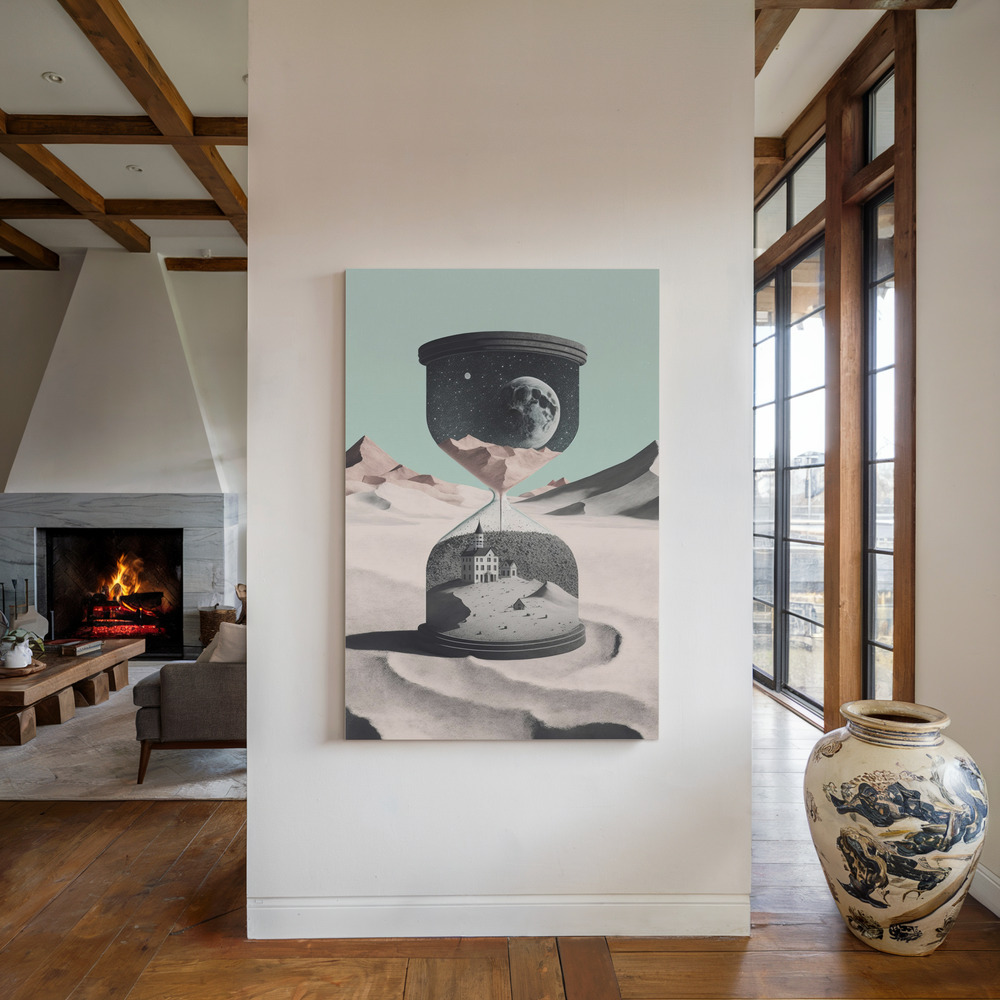 Canvas print - Time Goes By by the fireplace