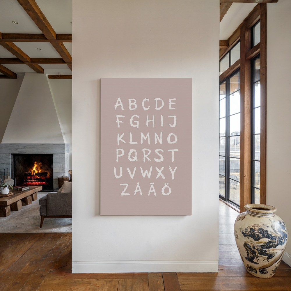 Canvas print - ABC Toothy Rosa by the fireplace