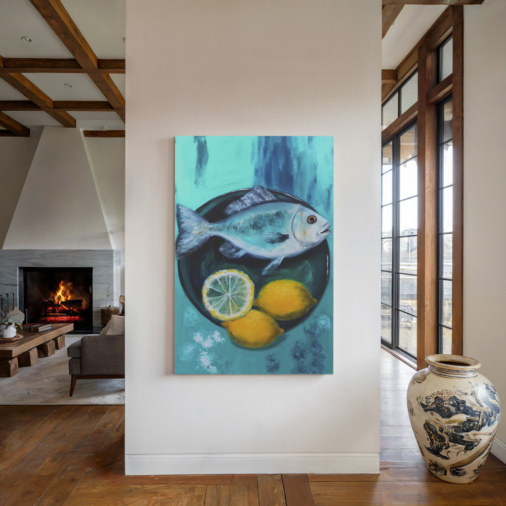 Toile - A Fishplate au coin du feu