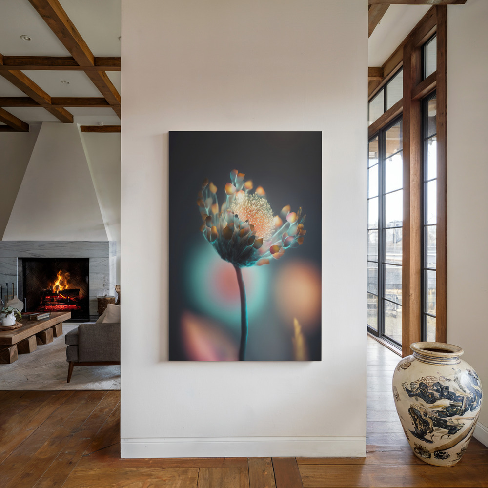 Toile - Colorful Glowing Flower au coin du feu