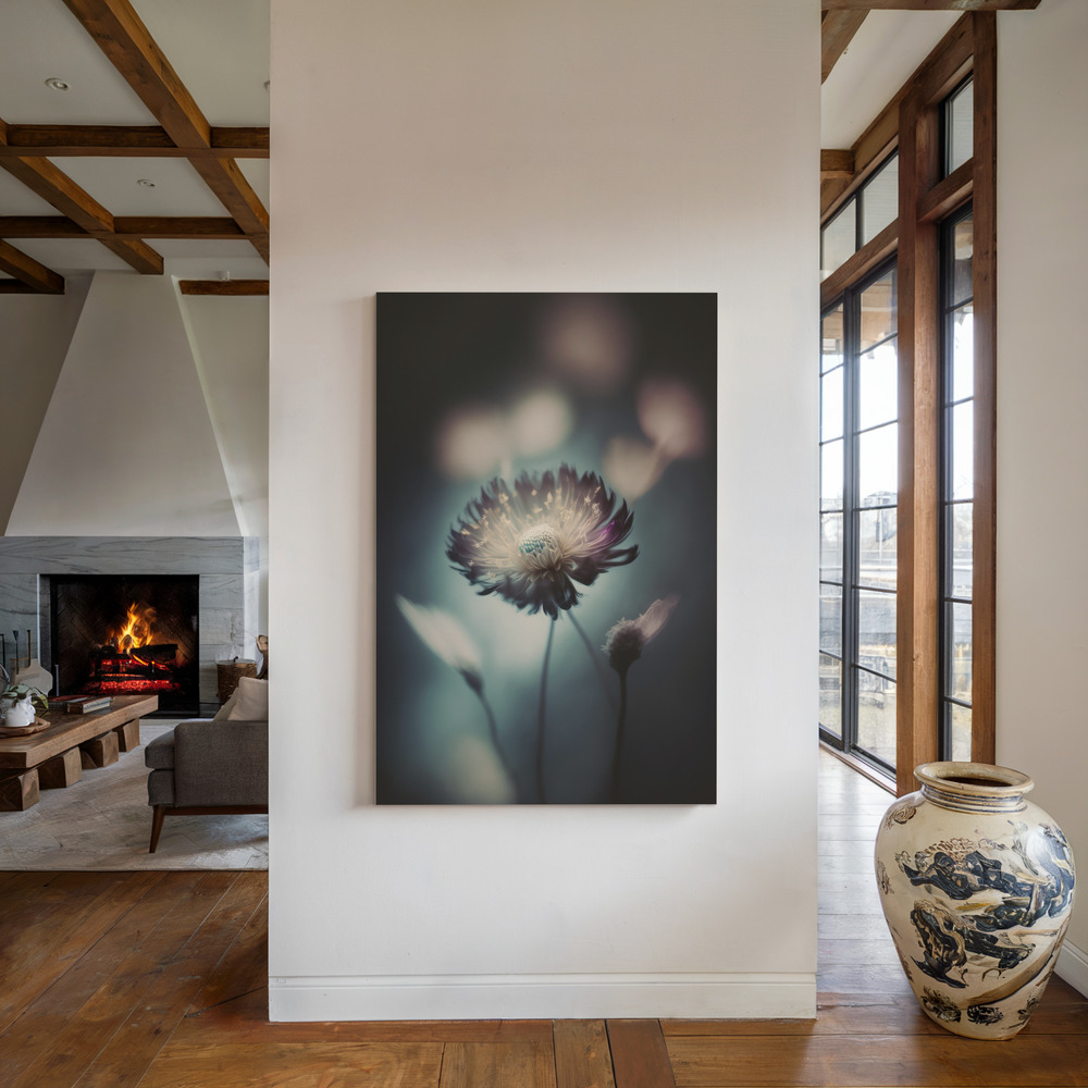 Canvas print - Night Addict by the fireplace