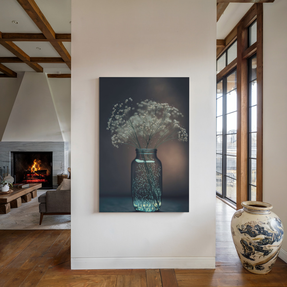 Canvas print - Sparkling Vase by the fireplace