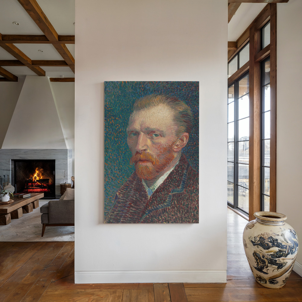 Canvas print - Self-Portrait by the fireplace