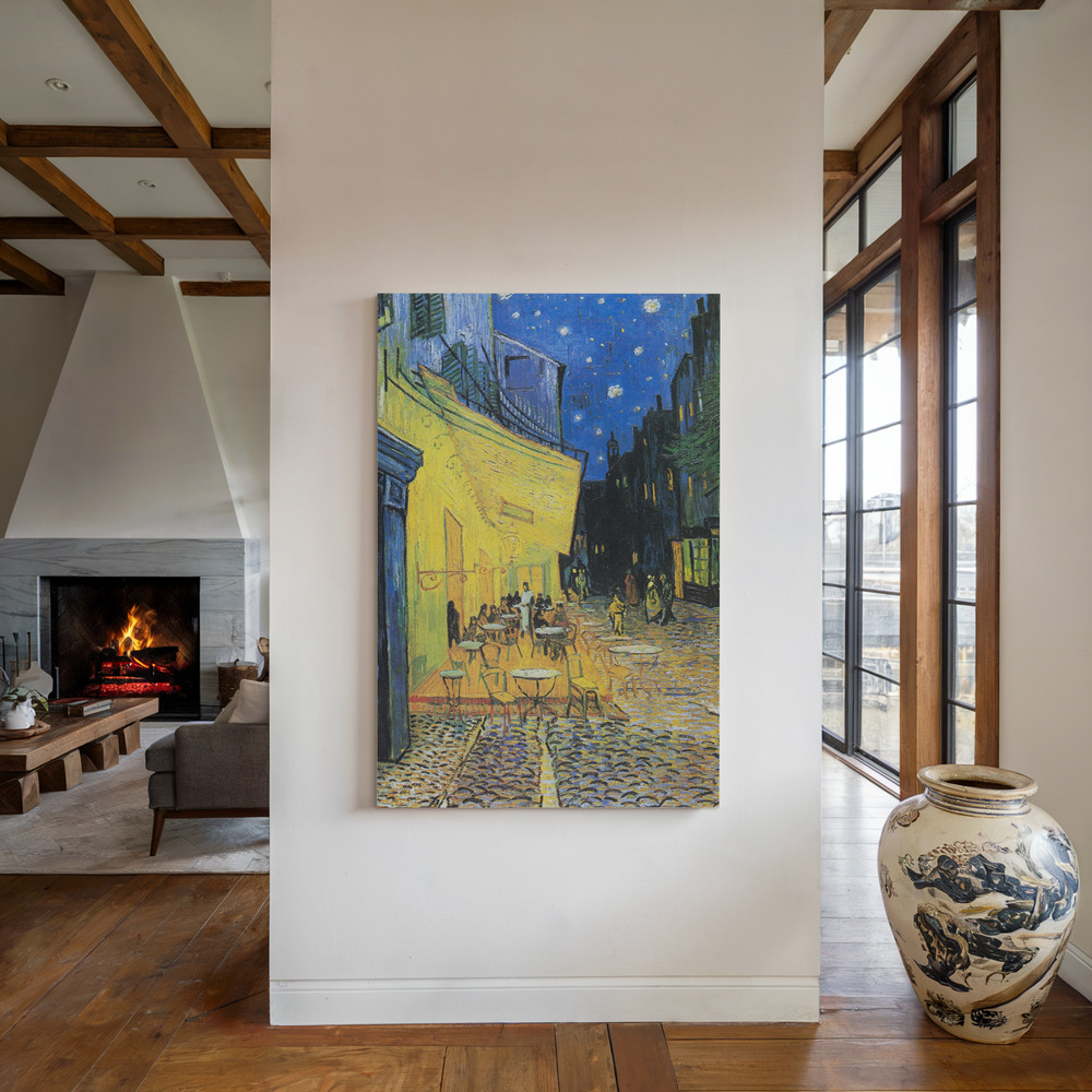 Lienzo - Café Terrace At Night junto a la chimenea