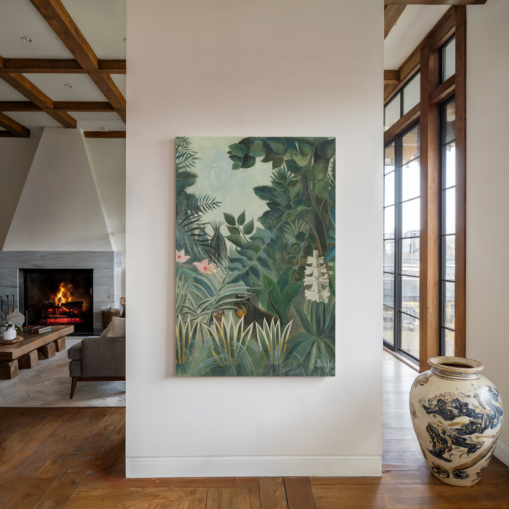 Canvas print - The Equatorial Jungle by the fireplace