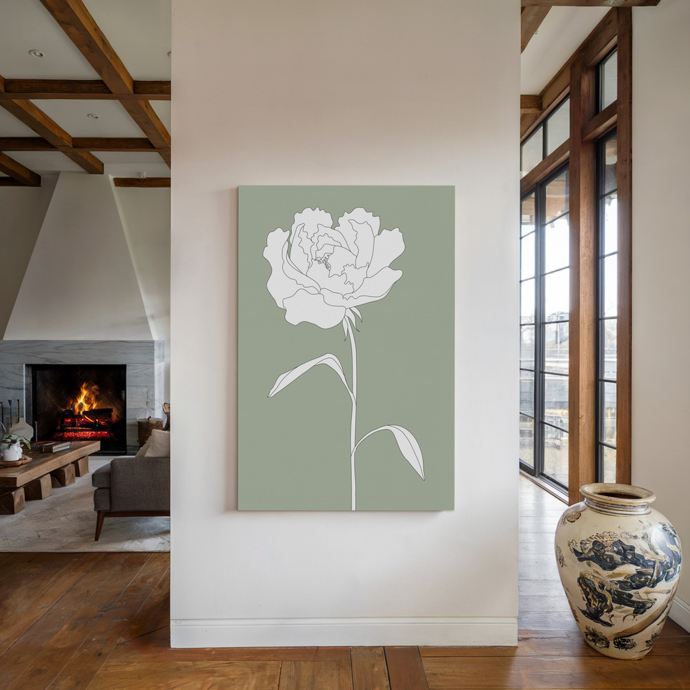 Stampe su tela - Rose in Green accanto al camino