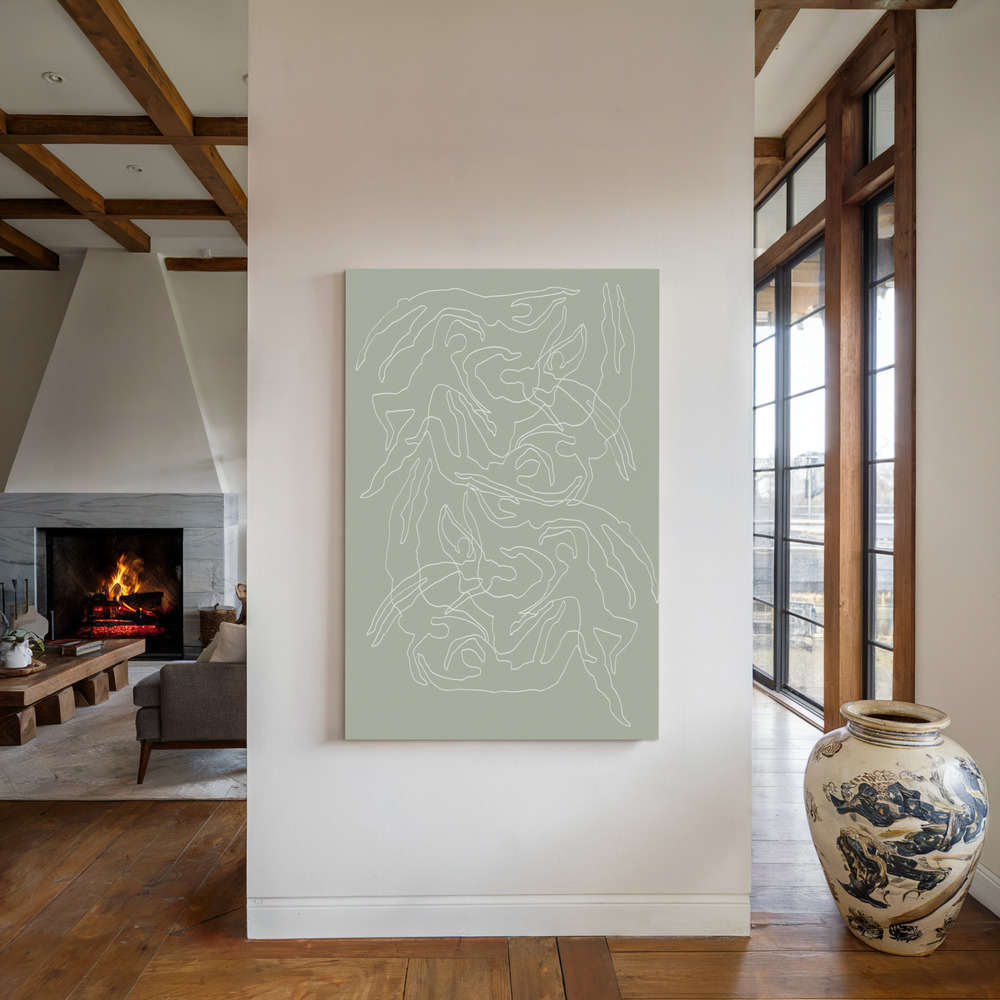Lienzo - Swimmers Green junto a la chimenea