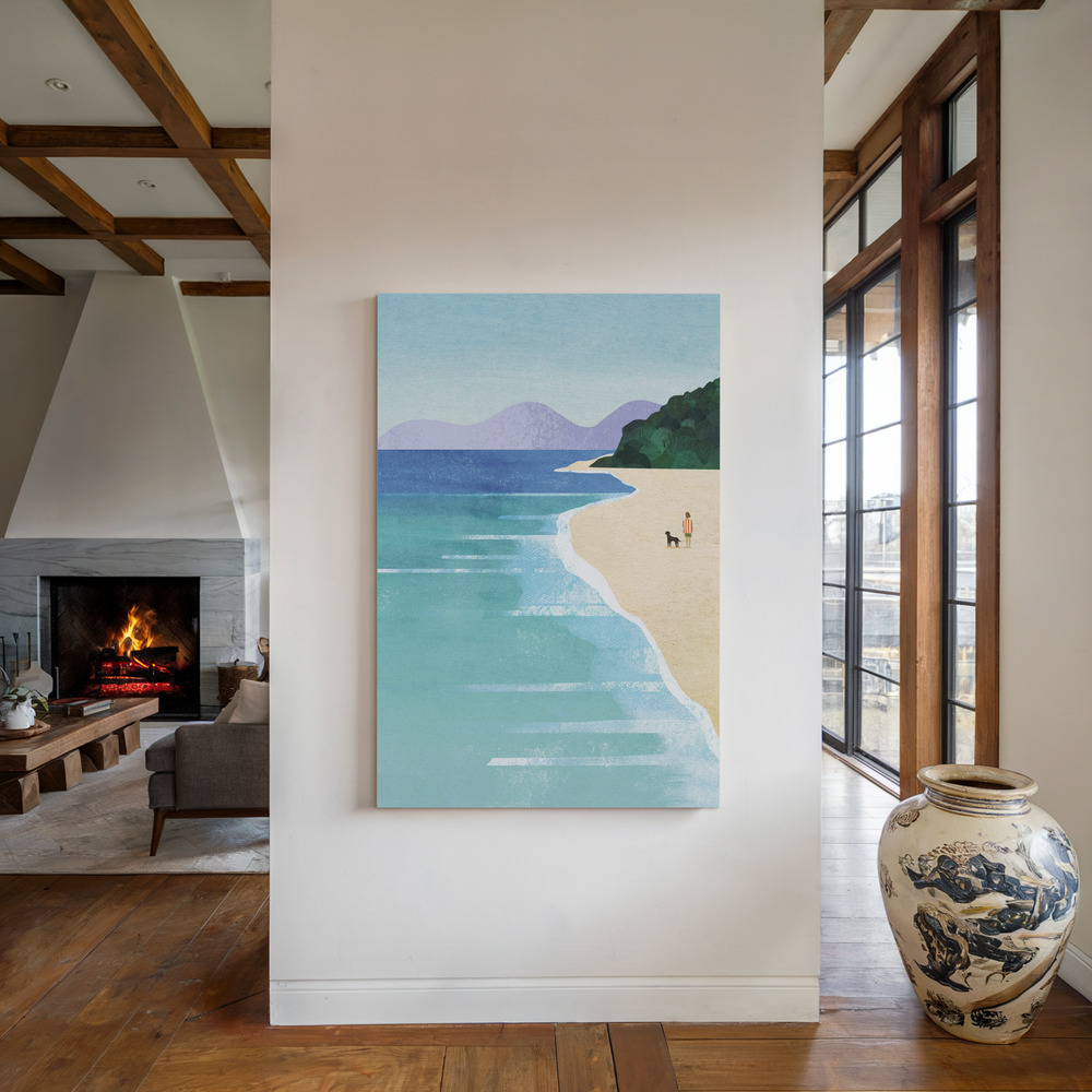 Leinwandbild - Beach Girl iii am Kamin
