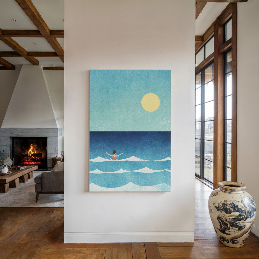 Canvas schilderi - Sea Swim ii bij de open haard