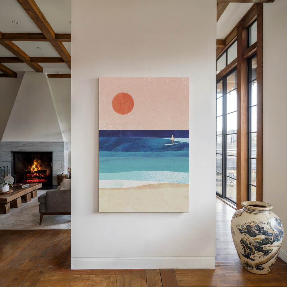 Canvas print - Surf Girl by the fireplace