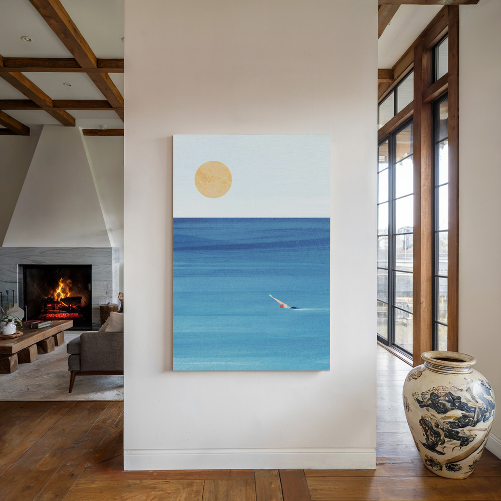 Canvas print - Sea Swim by the fireplace