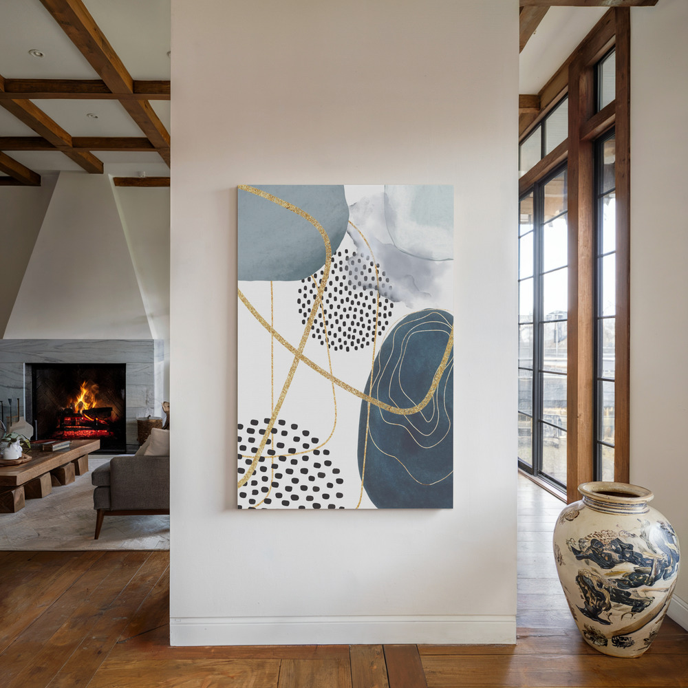Lienzo - Shapley Blue-2 junto a la chimenea