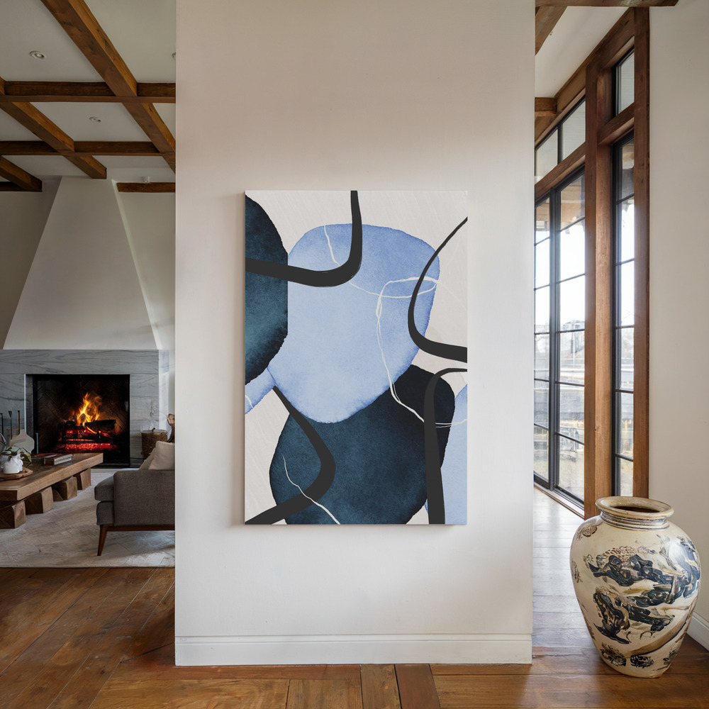 Lienzo - Shapley Blue-2 junto a la chimenea