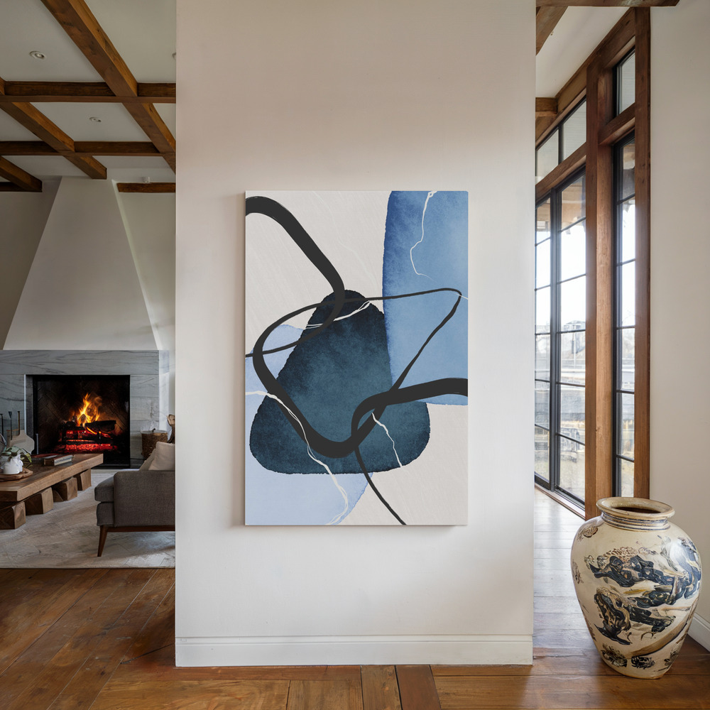 Lienzo - Shapley Blue-1 junto a la chimenea
