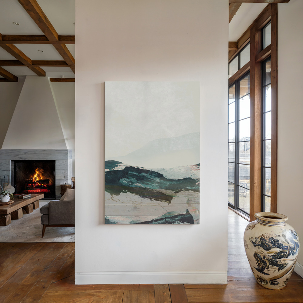 Lienzo - Mountains No2 junto a la chimenea