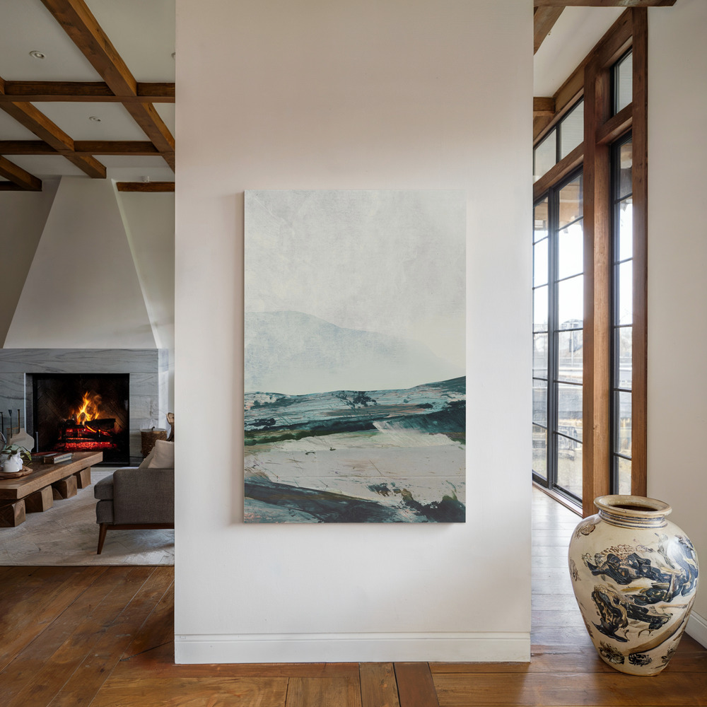 Lienzo - Mountains junto a la chimenea