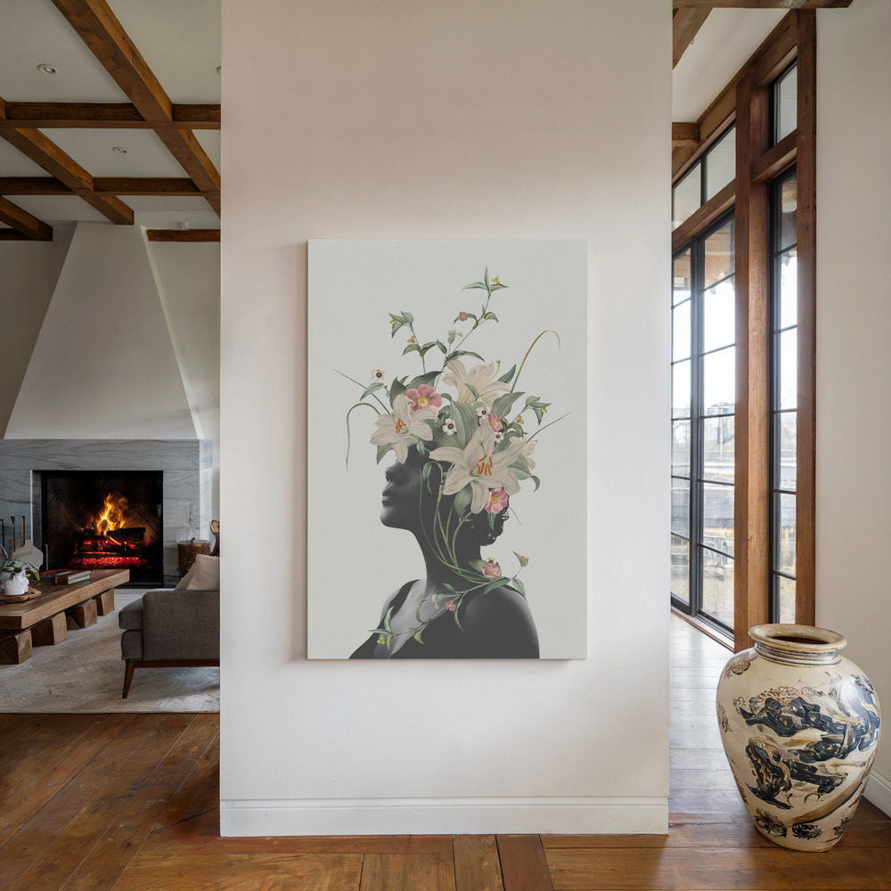 Lienzo - Lily flower junto a la chimenea