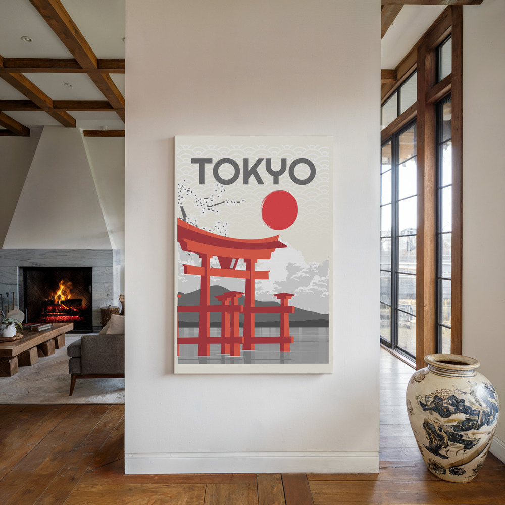 Canvas taulu - Tokyo Sun takan ääressä