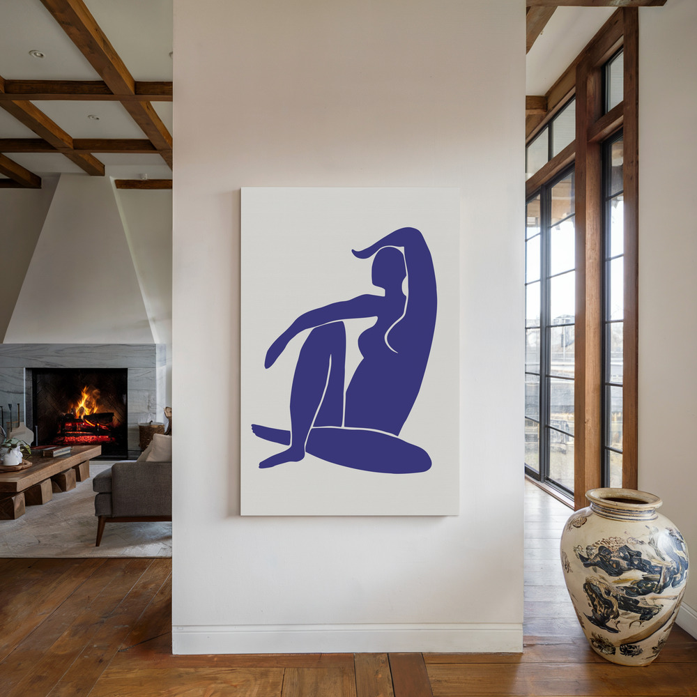 Lienzo - Figure Bleu junto a la chimenea
