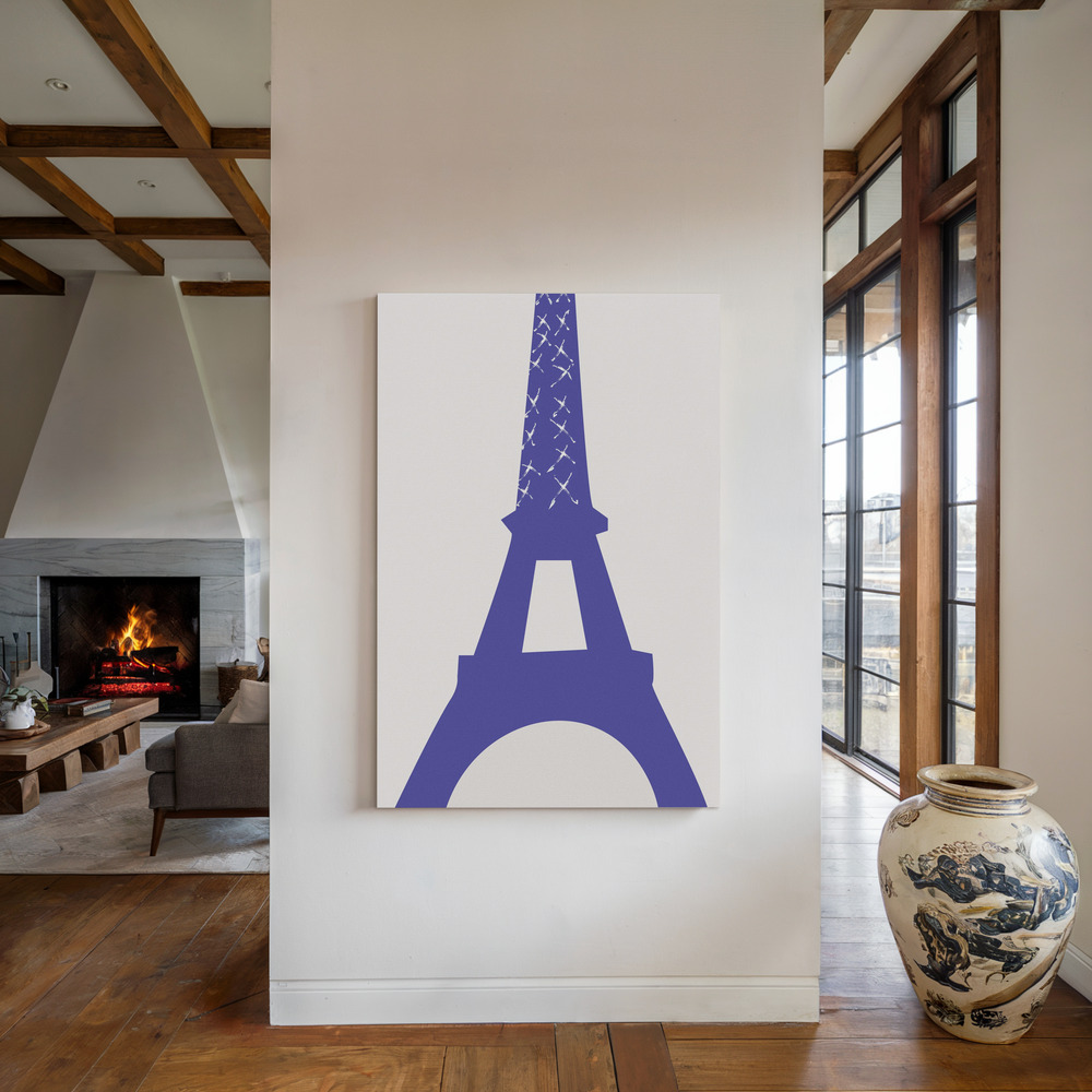 Lienzo - Eiffel Bleu junto a la chimenea