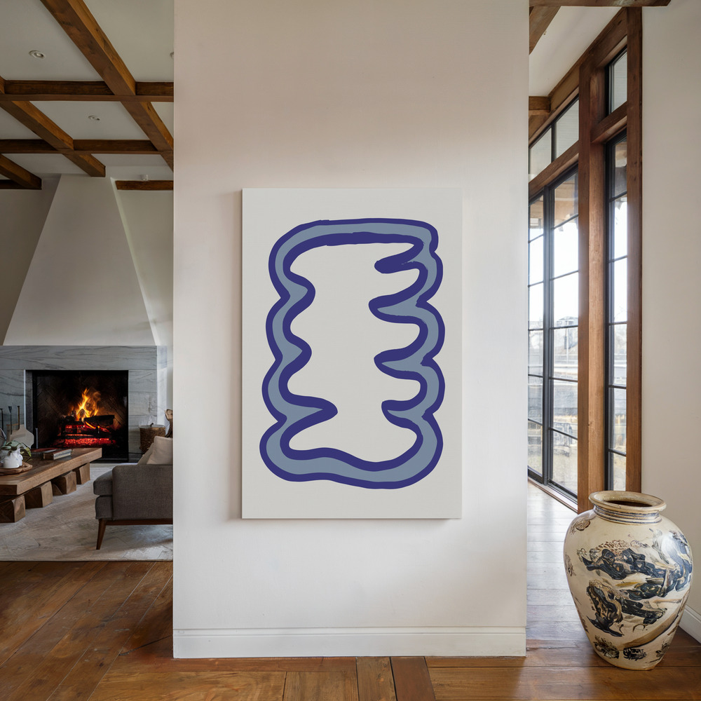 Lienzo - Blue Organic junto a la chimenea