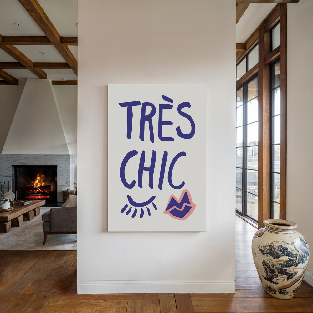 Lienzo - Tres Chic Blue junto a la chimenea